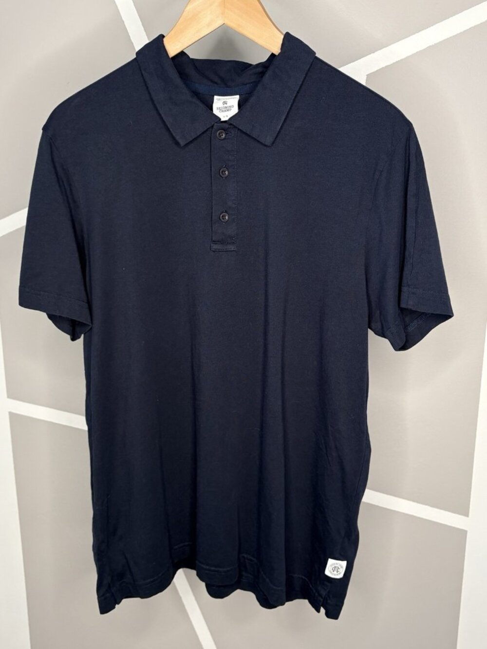 Reigning Champ Lightweight Standard Polo Men’s M/L Navy Blue Short Sleeve